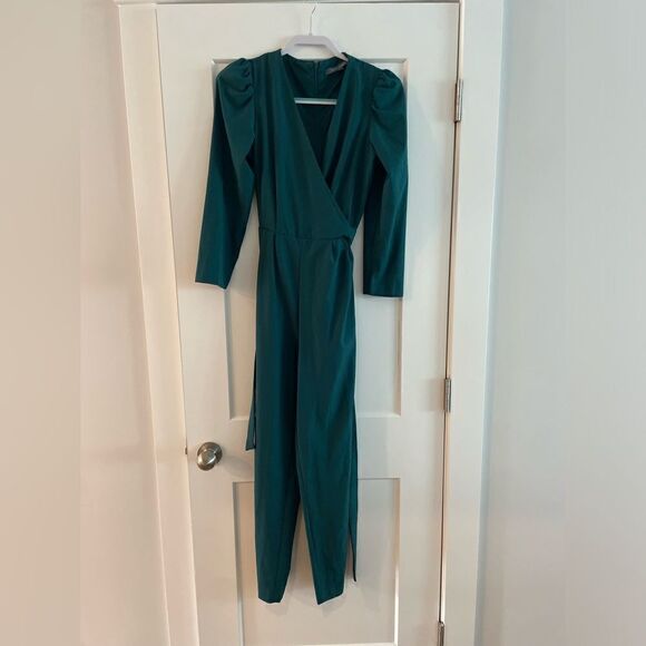 Julia Jordan Women's Puff Shoulder Jumpsuit Green - Picture 3 of 5